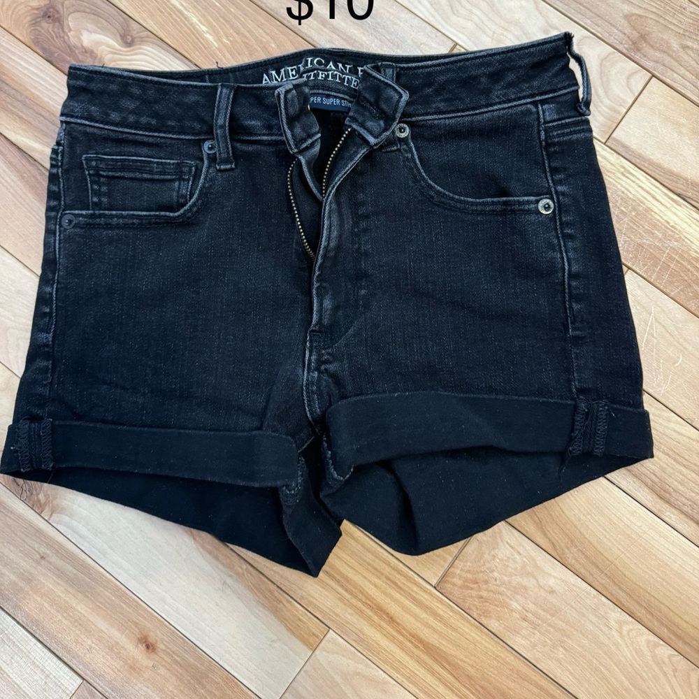 American Eagle Outfitters Black Jean Shorts High-Waisted